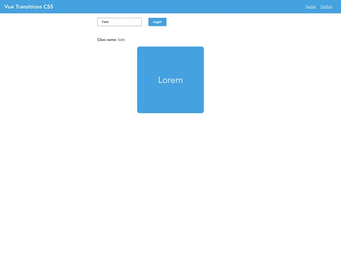 screenshot of Vue Transitions Css