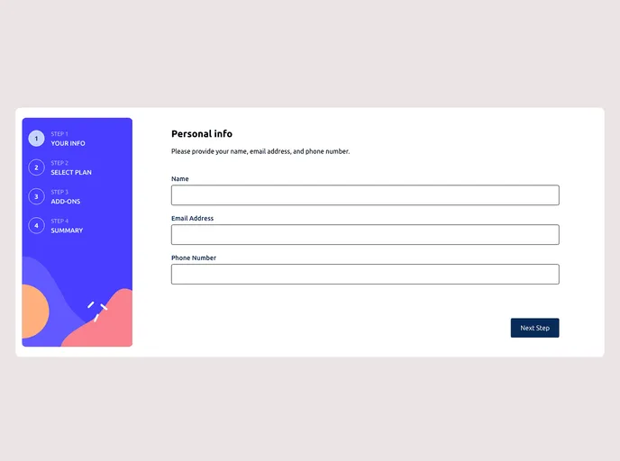 screenshot of Multi Step Form