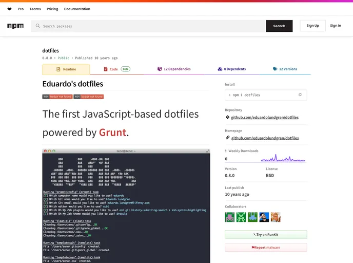 screenshot of Dotfiles
