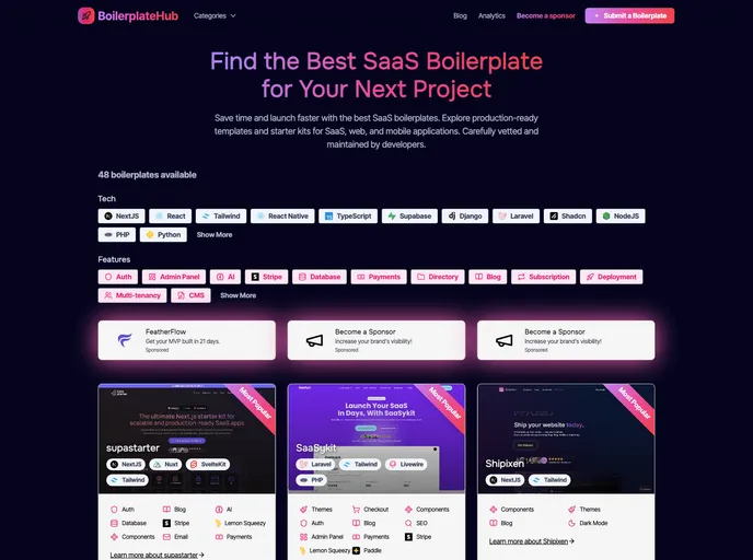 screenshot of Awesome Opensource Boilerplates