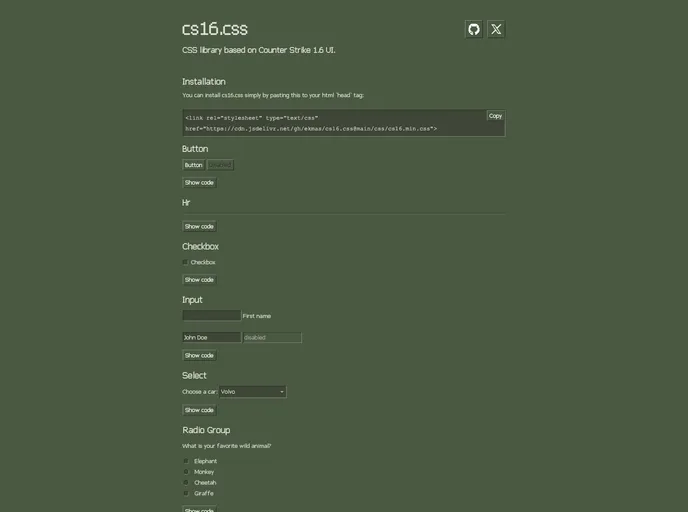 screenshot of Cs16.css