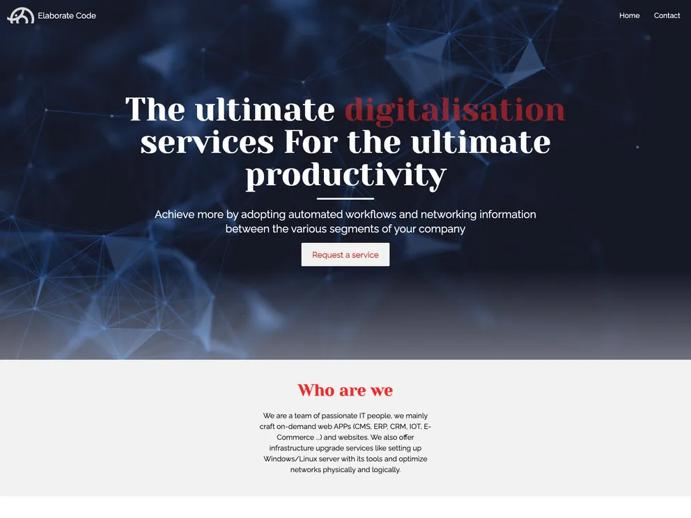 screenshot of It Company Website