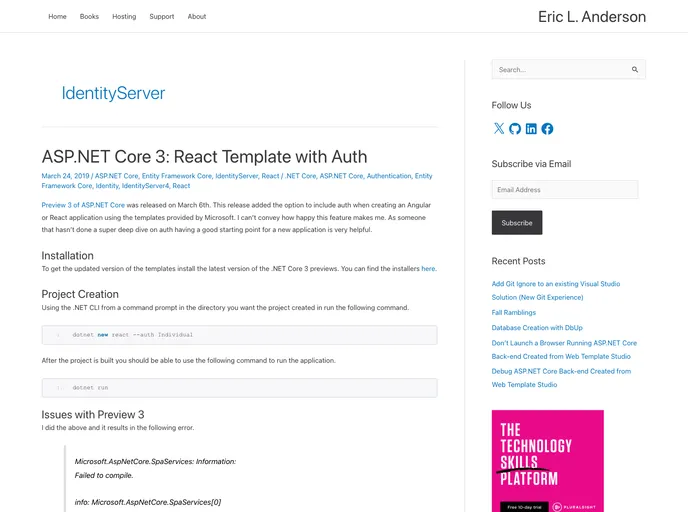 screenshot of Angular Core IdentityServer