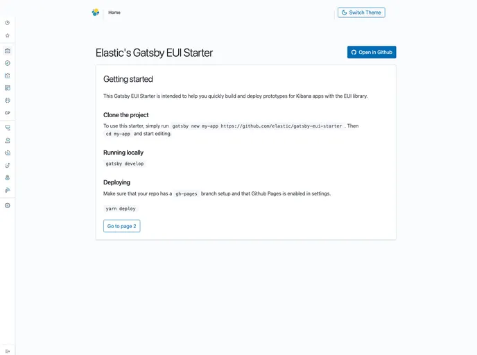screenshot of Gatsby Eui Starter