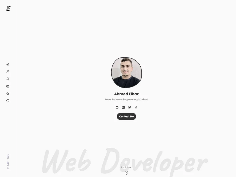 screenshot of Personal Portfolio Website
