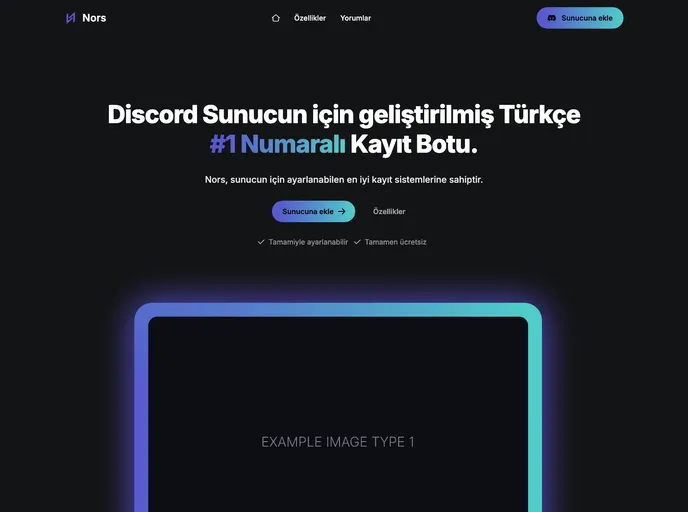 Nors Bot Website screenshot