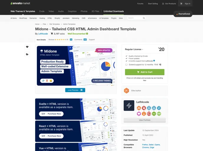 screenshot of Midone Laravel V3.0.3