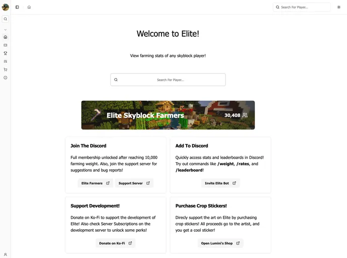 screenshot of Website