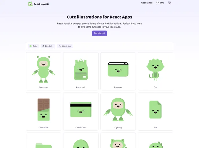 screenshot of React Kawaii