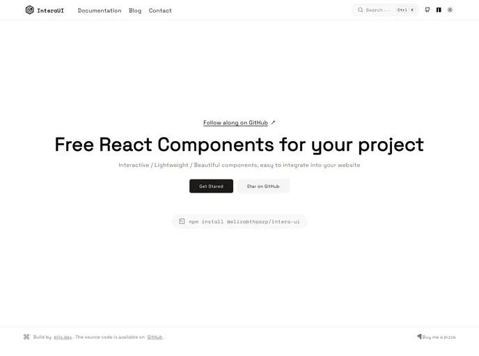 screenshot of Intera UI