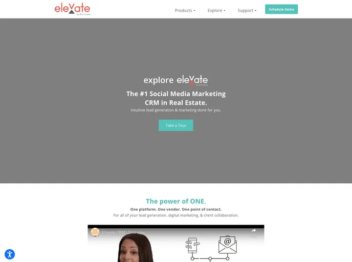screenshot of Elevate Marketing Site