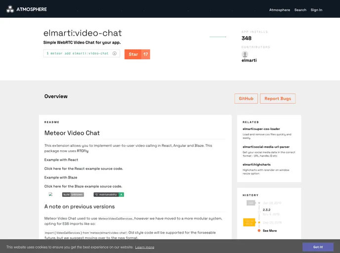 screenshot of Meteor Video Chat