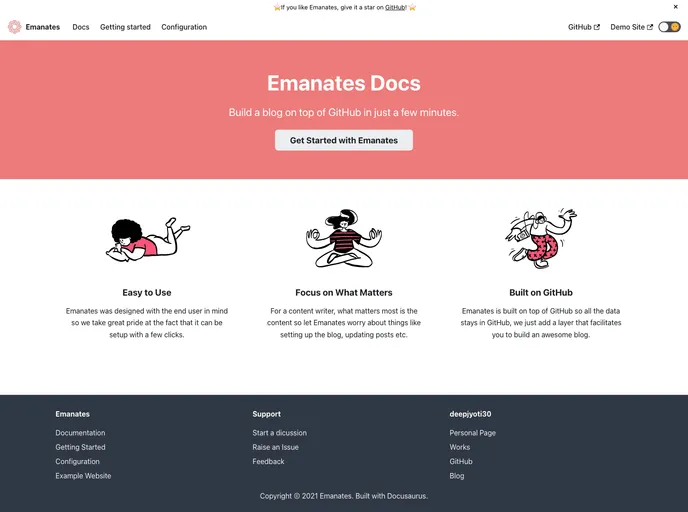screenshot of Emanates Web
