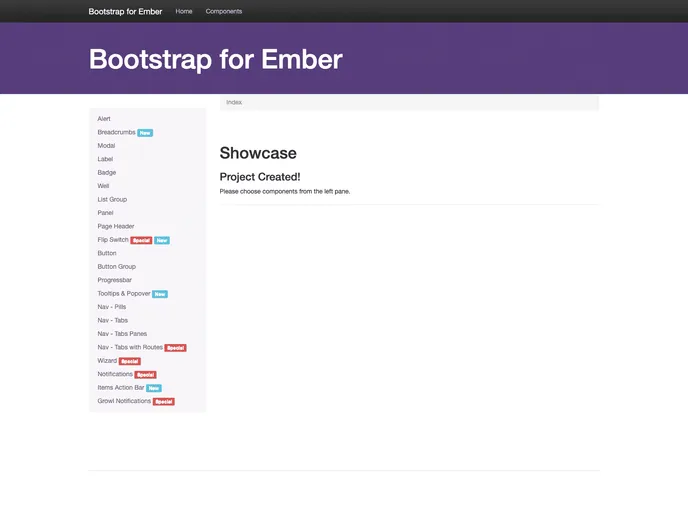screenshot of Bootstrap For Ember