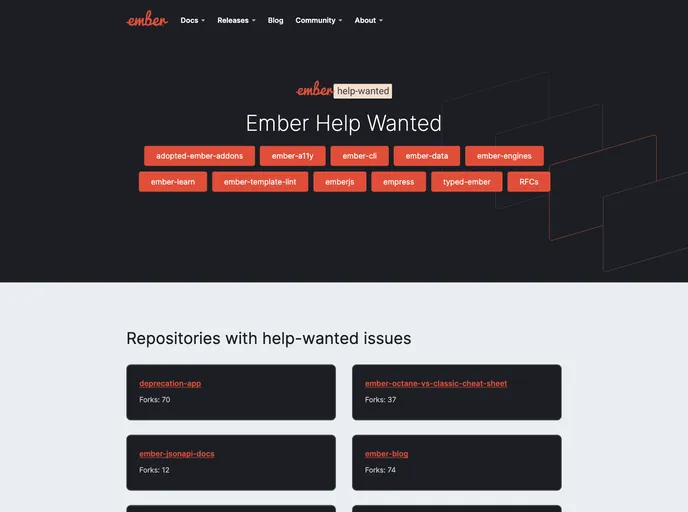 screenshot of Ember Help Wanted