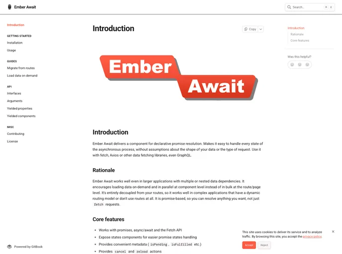 screenshot of Ember Await