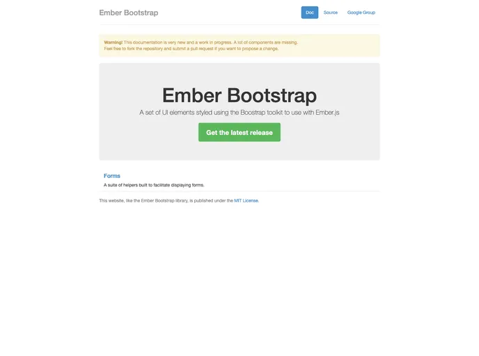 screenshot of Ember Bootstrap