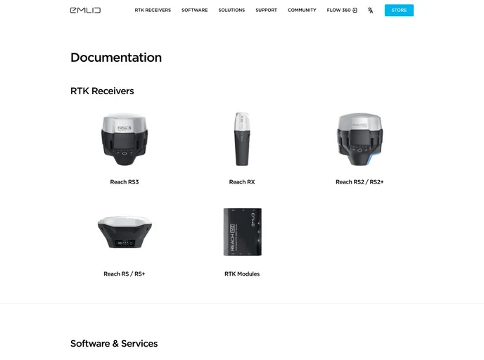 screenshot of Emlid Docs