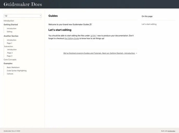 screenshot of Guidemaker