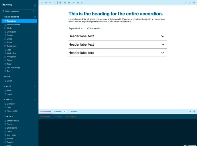 screenshot of Emulsify UI Kit