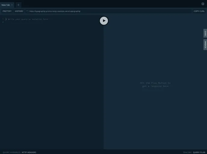 screenshot of Typegraphql Prisma Nestjs Example