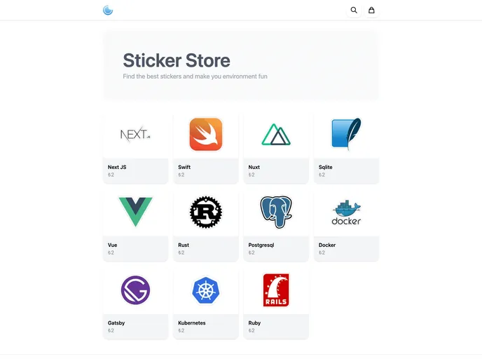 screenshot of Sticker Store