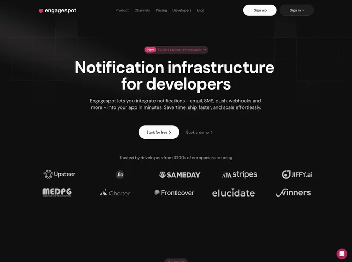 screenshot of Engagespot