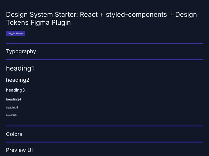 React Styled Components Design Tokens screenshot