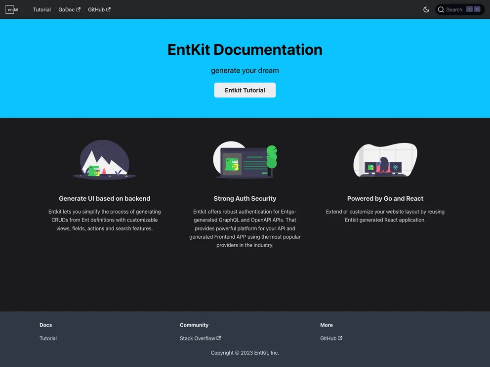 screenshot of Entkit
