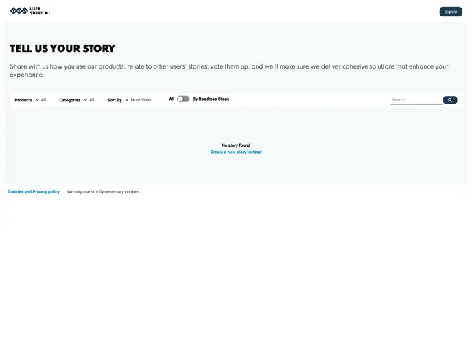 screenshot of User Story