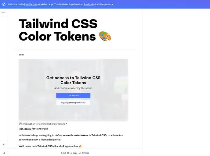 screenshot of Tailwindcss Color Tokens