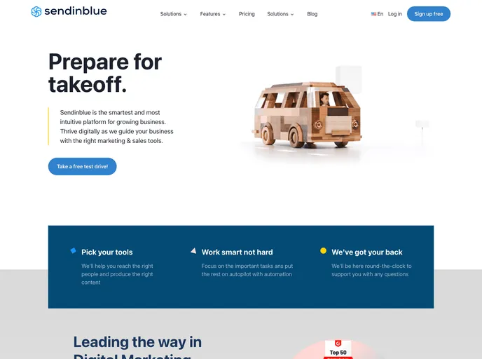 screenshot of Sendinblue Website Clone
