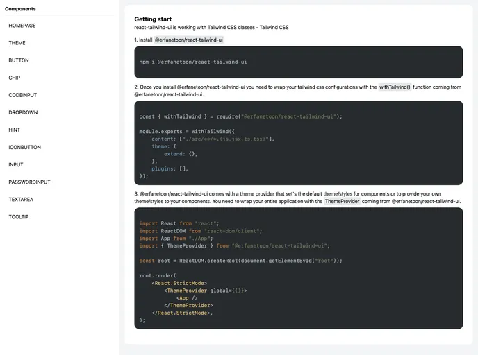 React Tailwind UI screenshot
