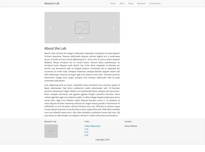 screenshot of Research Lab Website