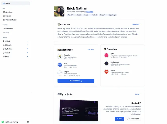 screenshot of Ericknathan.dev