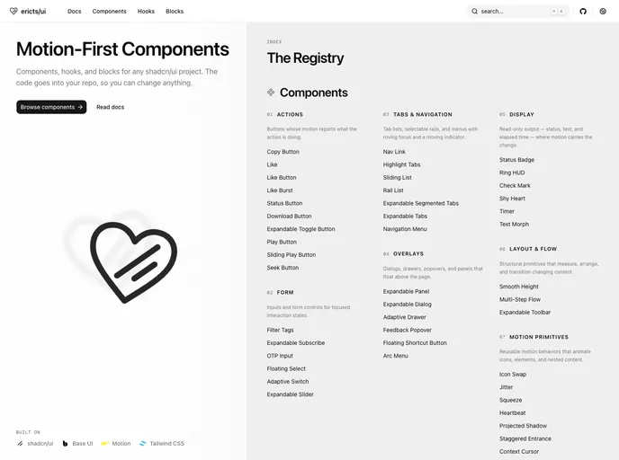 ericts/ui Registry screenshot