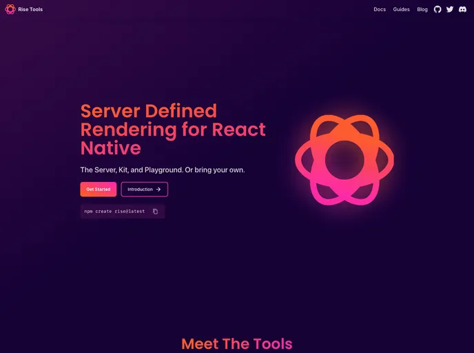 screenshot of Rise Tools
