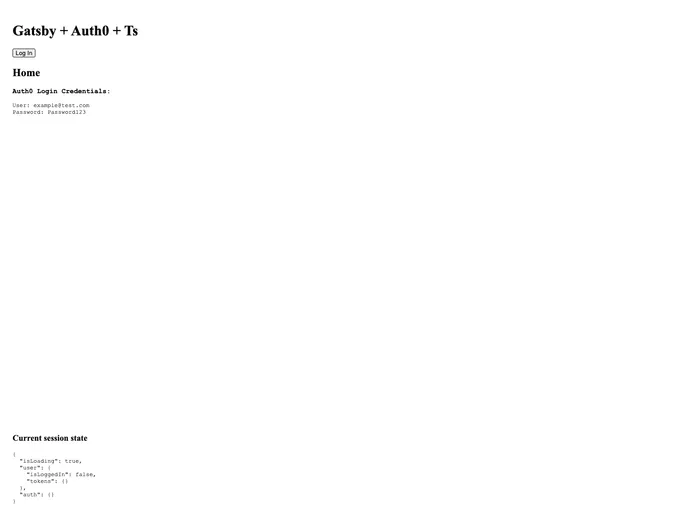 screenshot of Gatsby Theme Auth0 Ts