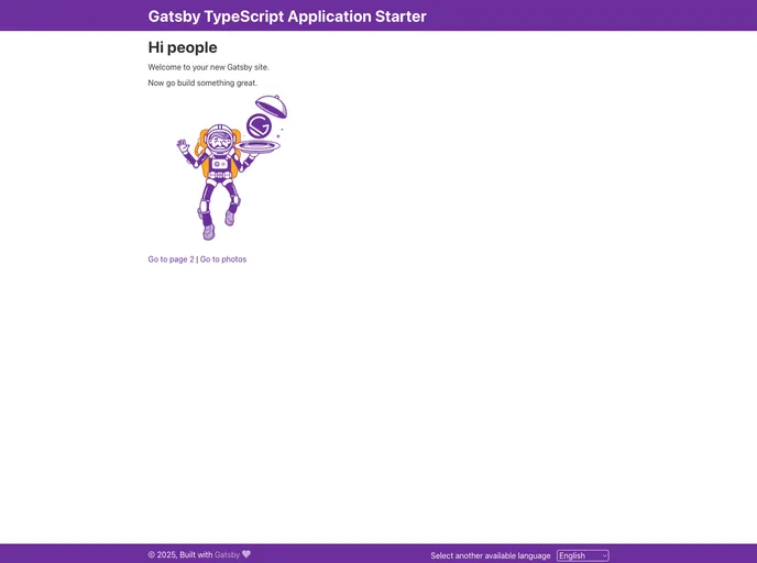 screenshot of Gatsby Typescript App Starter
