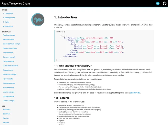 React Timeseries Charts
