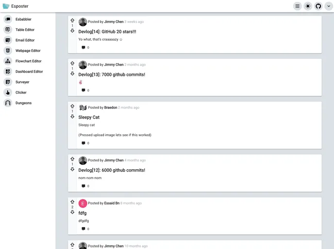 screenshot of Esposter