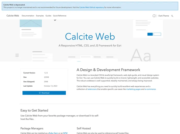 screenshot of Calcite Web