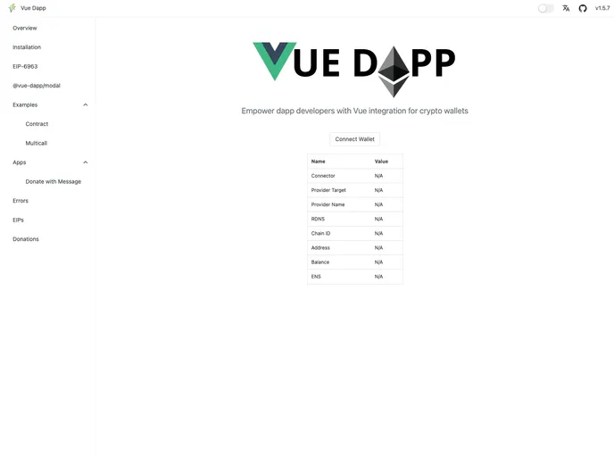 Vue Dapp screenshot