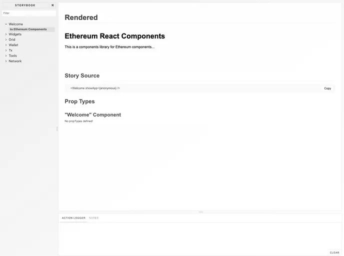 screenshot of Ethereum React Components