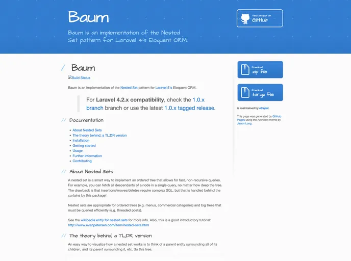 screenshot of Baum