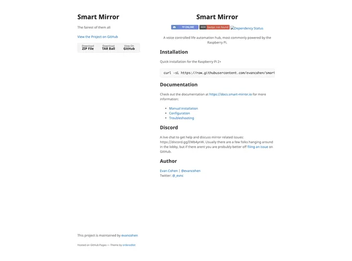 screenshot of Smart Mirror