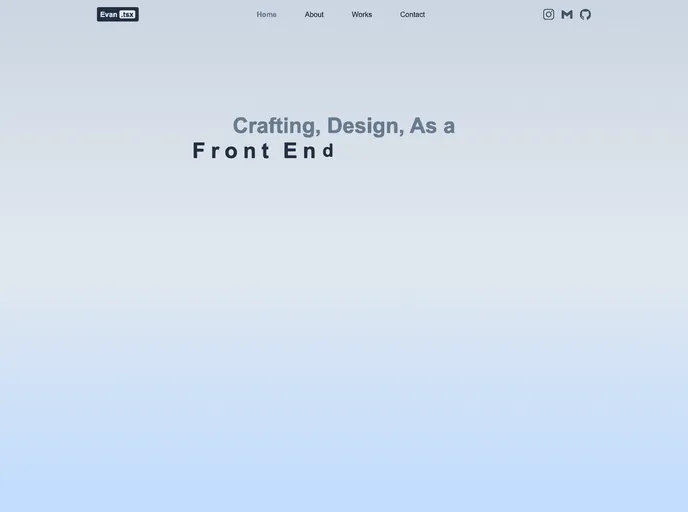 screenshot of Personal Website Evan