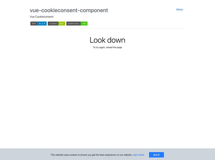 Vue Cookieconsent Component screenshot