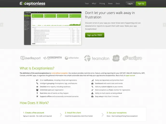 screenshot of Exceptionless.UI