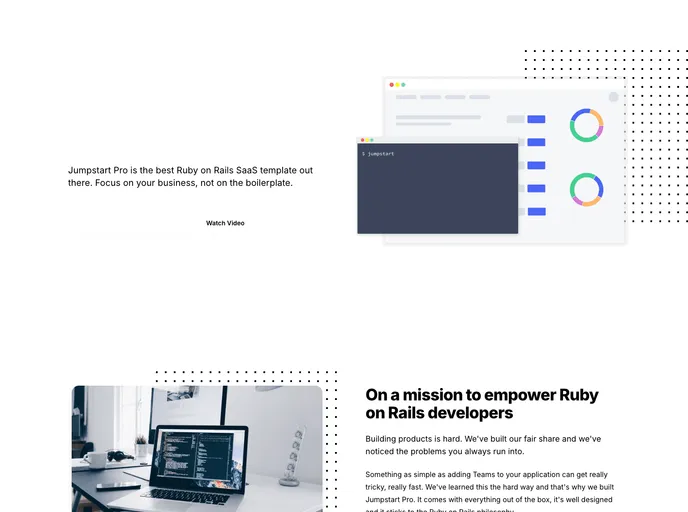 screenshot of Gorails App Template